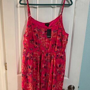 Torrid Bright Pink Floral Summer Dress Size 2